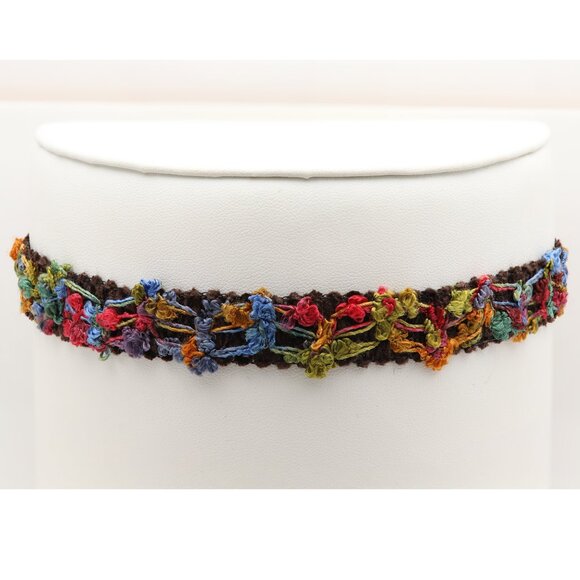 Fancy Choker Multi Color Adjustable Length Multi Colors Wide Trim chokers (#84) - Picture 9 of 10